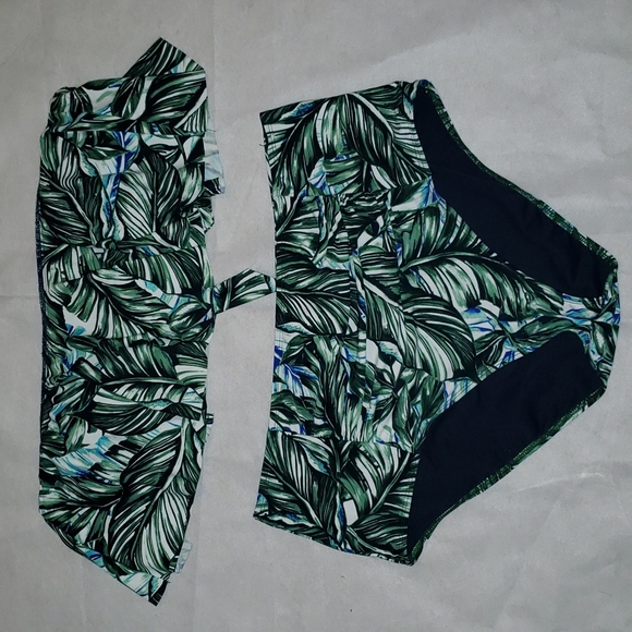a.n.a Green Leaf Print Bikini - Picture 1 of 16